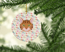 Load image into Gallery viewer, Bengal Cat Christmas Ceramic Ornament