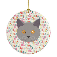 Load image into Gallery viewer, Chartreux Cat Christmas Ceramic Ornament