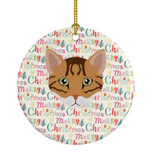 Load image into Gallery viewer, Cheetoh Cat Christmas Ceramic Ornament