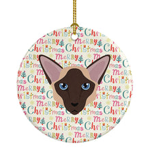 Load image into Gallery viewer, Colorpoint Longhair Cat Christmas Ceramic Ornament