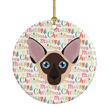 Load image into Gallery viewer, Colorpoint Shorthair Cat Christmas Ceramic Ornament