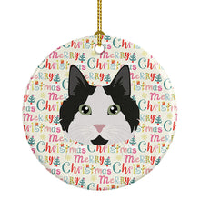 Load image into Gallery viewer, Cymric Cat Christmas Ceramic Ornament