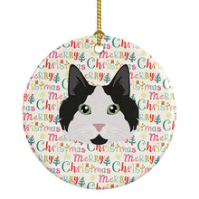 Load image into Gallery viewer, Cymric #2 Cat Christmas Ceramic Ornament