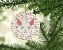 Load image into Gallery viewer, Devon Rex Cat Christmas Ceramic Ornament
