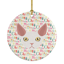 Load image into Gallery viewer, Devon Rex Cat Christmas Ceramic Ornament