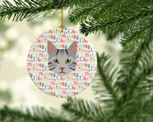 Load image into Gallery viewer, Egyptian Mau Cat Christmas Ceramic Ornament