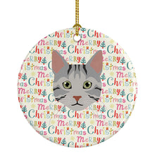 Load image into Gallery viewer, Egyptian Mau Cat Christmas Ceramic Ornament