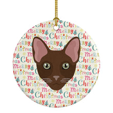 Load image into Gallery viewer, Havana Brown Cat Christmas Ceramic Ornament