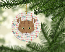 Load image into Gallery viewer, Highlander Lynx Cat Christmas Ceramic Ornament