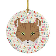 Load image into Gallery viewer, Highlander Lynx Cat Christmas Ceramic Ornament