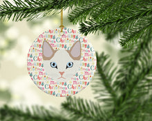 Load image into Gallery viewer, Korean Bobtail Cat Christmas Ceramic Ornament