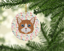 Load image into Gallery viewer, Manx Cat Christmas Ceramic Ornament
