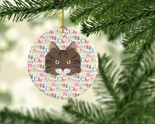 Load image into Gallery viewer, Norwegian Forest Cat Christmas Ceramic Ornament