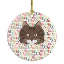 Load image into Gallery viewer, Norwegian Forest Cat Christmas Ceramic Ornament