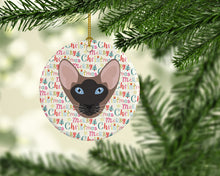 Load image into Gallery viewer, Oriental Bicolor Cat Christmas Ceramic Ornament