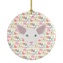 Load image into Gallery viewer, Oriental Longhair Cat Christmas Ceramic Ornament