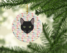 Load image into Gallery viewer, Pantherette Cat Christmas Ceramic Ornament