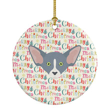 Load image into Gallery viewer, Peterbald Cat Christmas Ceramic Ornament