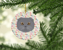 Load image into Gallery viewer, Scottish Fold Cat Christmas Ceramic Ornament