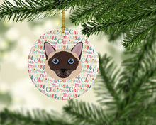 Load image into Gallery viewer, Siamese Traditional Cat Christmas Ceramic Ornament