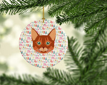 Load image into Gallery viewer, Somali Cat Christmas Ceramic Ornament