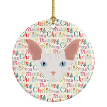 Load image into Gallery viewer, Sphynx Cat Christmas Ceramic Ornament