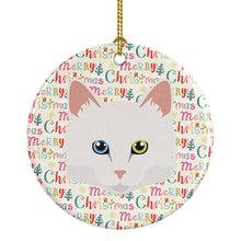Load image into Gallery viewer, Turkish Angora Cat Christmas Ceramic Ornament