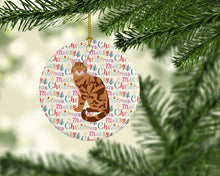 Load image into Gallery viewer, Bengal Cat Christmas Ceramic Ornament