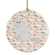 Load image into Gallery viewer, Chinchilla Persian Longhair Cat Christmas Ceramic Ornament