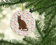 Load image into Gallery viewer, Havana Brown Cat Christmas Ceramic Ornament