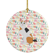 Load image into Gallery viewer, Japanese Bobtail Cat Christmas Ceramic Ornament