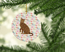 Load image into Gallery viewer, Ocicat #2 Cat Christmas Ceramic Ornament