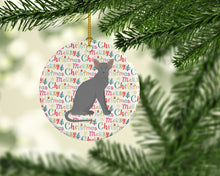 Load image into Gallery viewer, Oriental Shorthair Cat Christmas Ceramic Ornament
