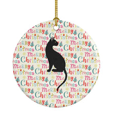 Load image into Gallery viewer, Pantherette Cat Christmas Ceramic Ornament