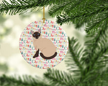 Load image into Gallery viewer, Siamese Traditional Cat Christmas Ceramic Ornament