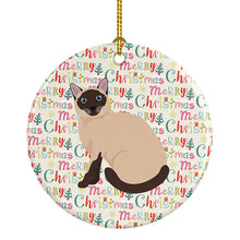 Load image into Gallery viewer, Siamese Traditional Cat Christmas Ceramic Ornament