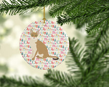 Load image into Gallery viewer, Singapura Cat Christmas Ceramic Ornament
