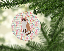 Load image into Gallery viewer, Snowshoe Cat Christmas Ceramic Ornament