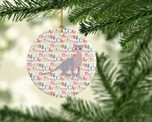 Load image into Gallery viewer, Ukrainian Levkoy Cat Christmas Ceramic Ornament