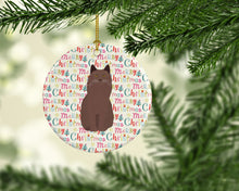 Load image into Gallery viewer, York Chocolate Cat Christmas Ceramic Ornament