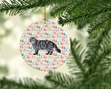 Load image into Gallery viewer, American Curl #1 Cat Christmas Ceramic Ornament