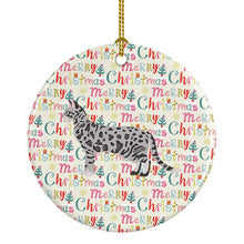 Load image into Gallery viewer, Cheetoh #2 Cat Christmas Ceramic Ornament