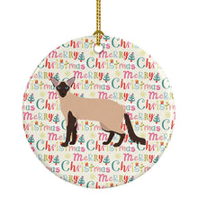 Load image into Gallery viewer, Colorpoint Longhair Cat Christmas Ceramic Ornament