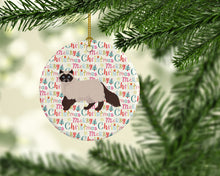 Load image into Gallery viewer, Colorpoint Persian Hymalayan Cat Christmas Ceramic Ornament