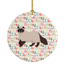 Load image into Gallery viewer, Colorpoint Persian Hymalayan Cat Christmas Ceramic Ornament