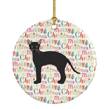 Load image into Gallery viewer, Black German Rex Cat Christmas Ceramic Ornament