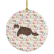 Load image into Gallery viewer, Norwegian Forest Cat Christmas Ceramic Ornament
