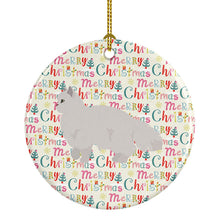 Load image into Gallery viewer, White Persian Traditional Cat Christmas Ceramic Ornament