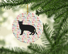 Load image into Gallery viewer, Russian White Black #1 Cat Christmas Ceramic Ornament