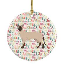 Load image into Gallery viewer, Siamese Modern #2 Cat Christmas Ceramic Ornament